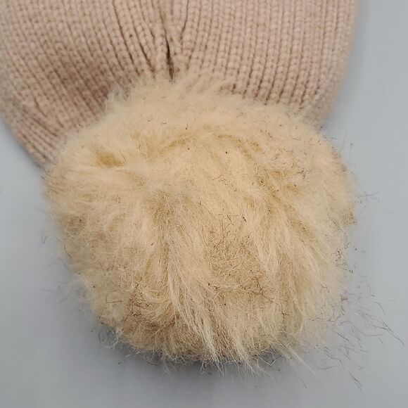 BARBOUR | OSFM KID'S | POM POM WINTER HAT BEANIE KNIT HAT in TAN BROWN - Picture 6 of 7